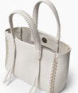 Micro Tote in Ivory Grained Leather