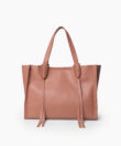Ara Medium Tote in Peach Grained Leather