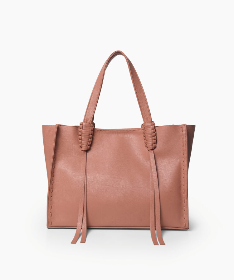 Ara Medium Tote in Peach Grained Leather