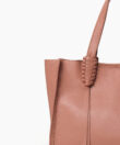 Ara Medium Tote in Peach Grained Leather