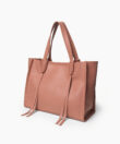 Ara Medium Tote in Peach Grained Leather