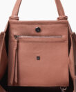 Ara Medium Tote in Peach Grained Leather
