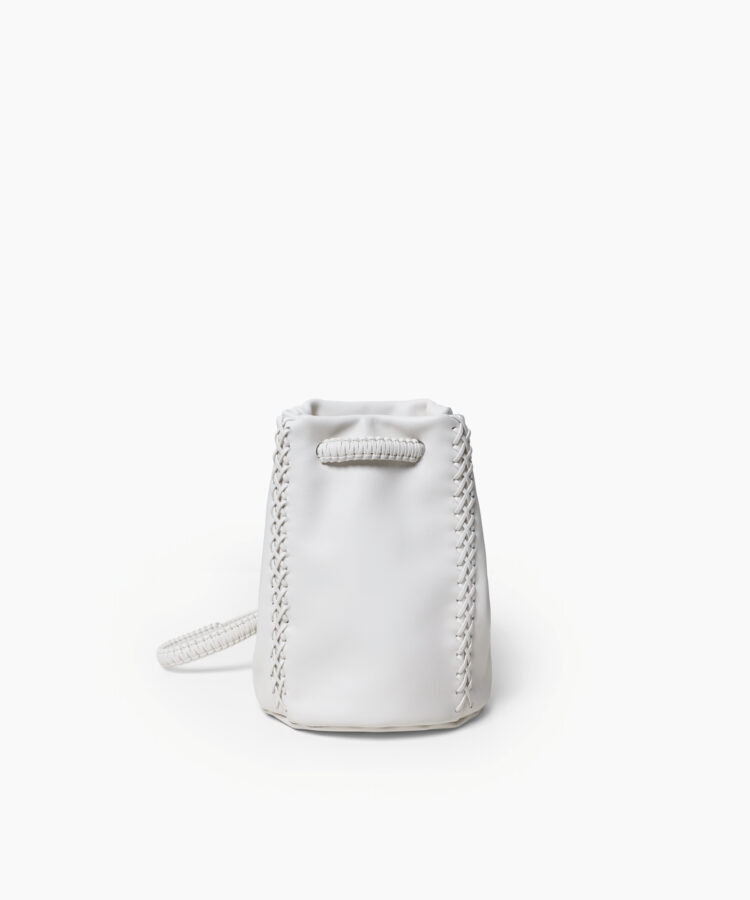 Pouch Bag in White Smooth Leather