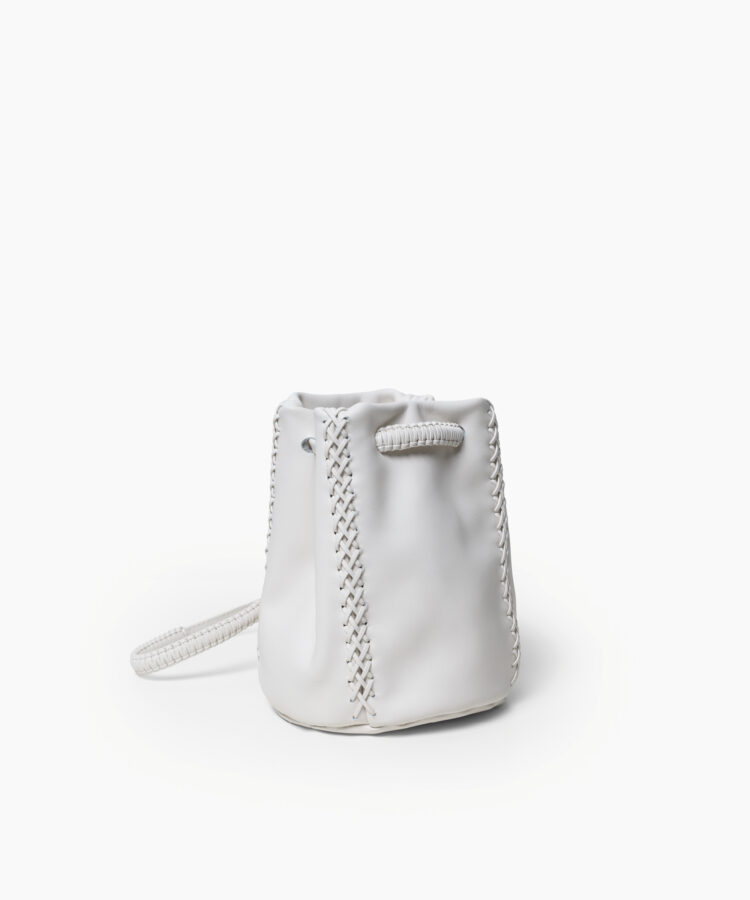 Pouch Bag in White Smooth Leather