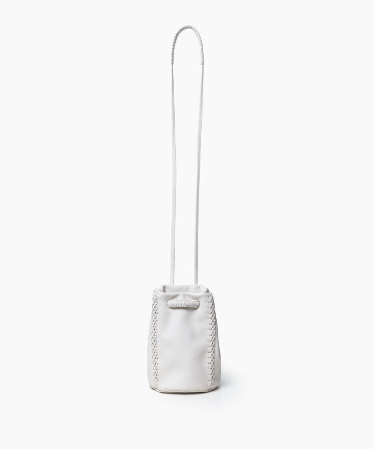 Pouch Bag in White Smooth Leather