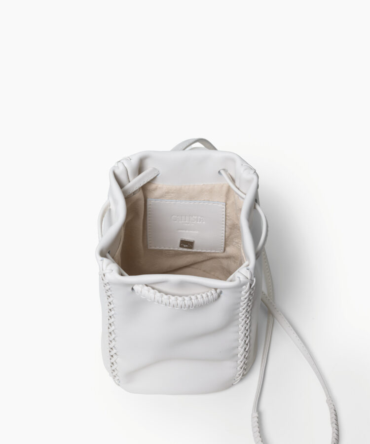 Pouch Bag in White Smooth Leather
