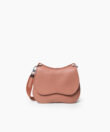 Medium Saddle Bag in Peach Grained Leather