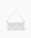 Folded Clutch in White Smooth Leather