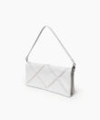 Folded Clutch in White Smooth Leather