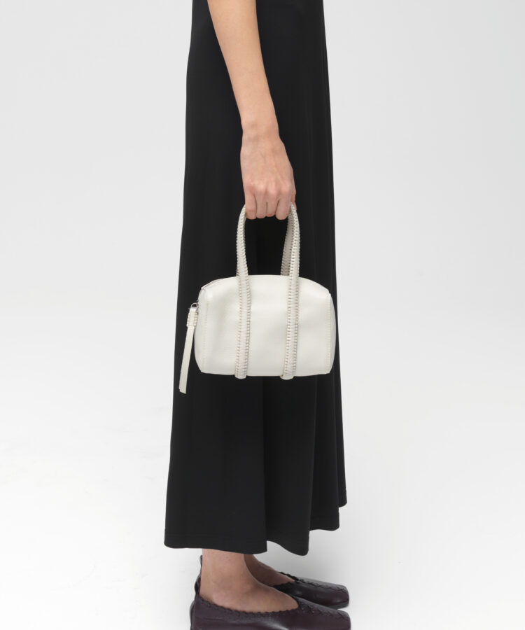 Mini Bowling in Ivory Grained Leather