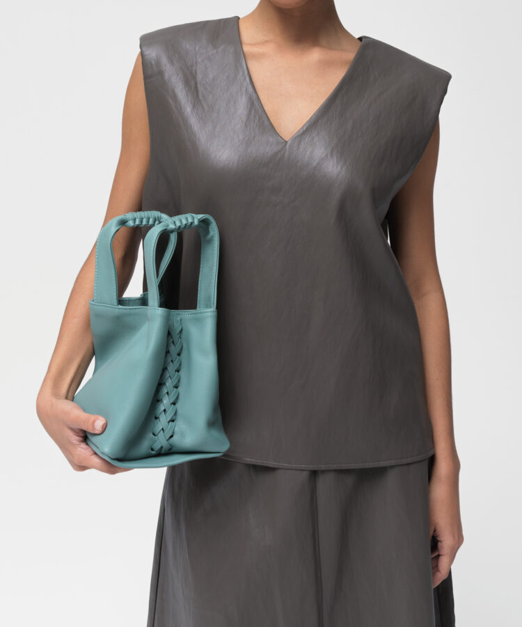 Gaia Tote in Sky Grained Leather
