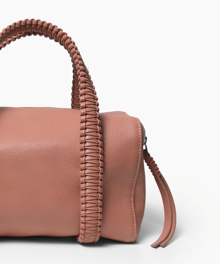 Medium Bowling in Peach Grained Leather