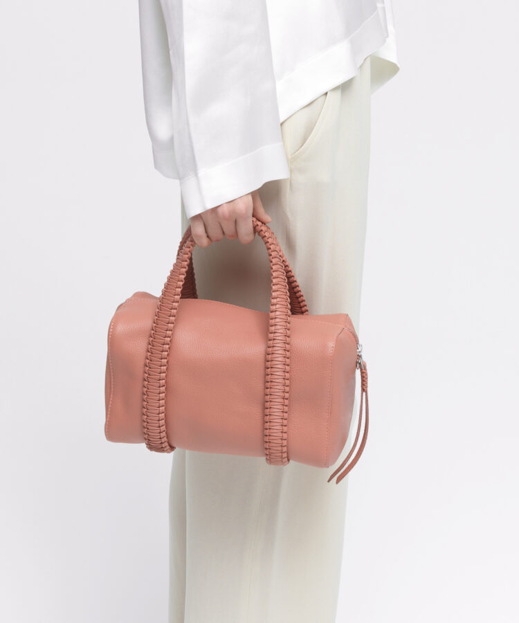 Medium Bowling in Peach Grained Leather
