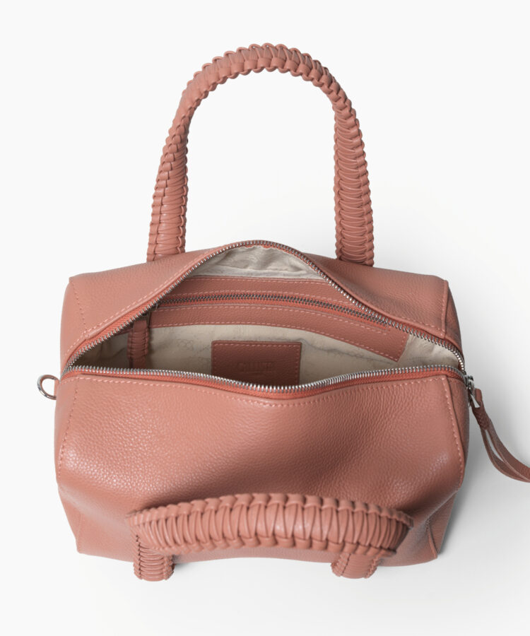 Medium Bowling in Peach Grained Leather