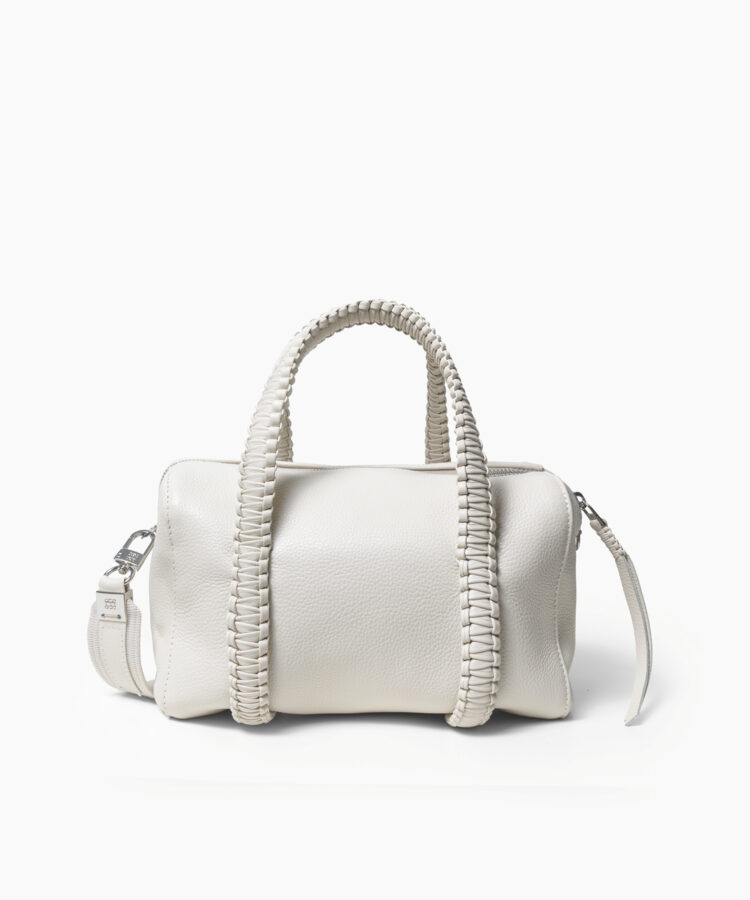 Medium Bowling in Ivory Grained Leather