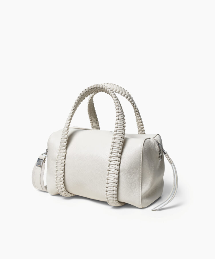 Medium Bowling in Ivory Grained Leather