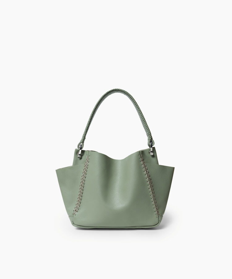Mini Shoulder Bag in Sage Grained Leather