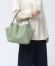 Mini Shoulder Bag in Sage Grained Leather