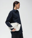 Mini Shoulder Bag in Ivory Grained Leather
