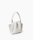 Mini Shoulder Bag in Ivory Grained Leather