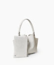 Mini Shoulder Bag in Ivory Grained Leather