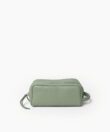 Mini Wash Bag in Sage Grained Leather