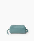 Mini Wash Bag in Sky Grained Leather