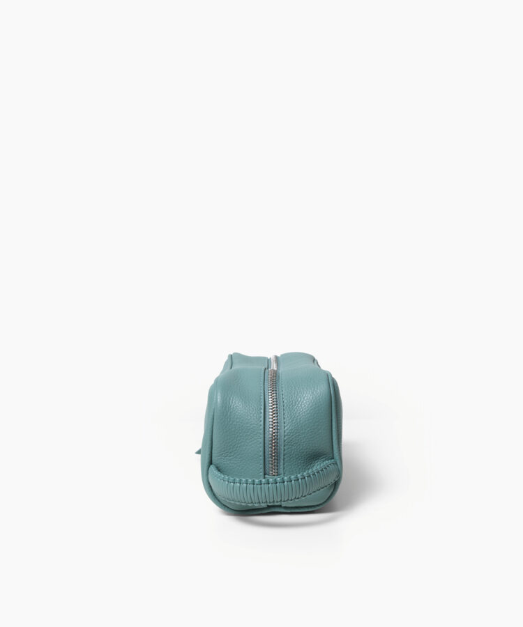 Mini Wash Bag in Sky Grained Leather