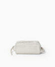 Mini Wash Bag in Ivory Grained Leather