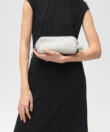 Mini Wash Bag in Ivory Grained Leather