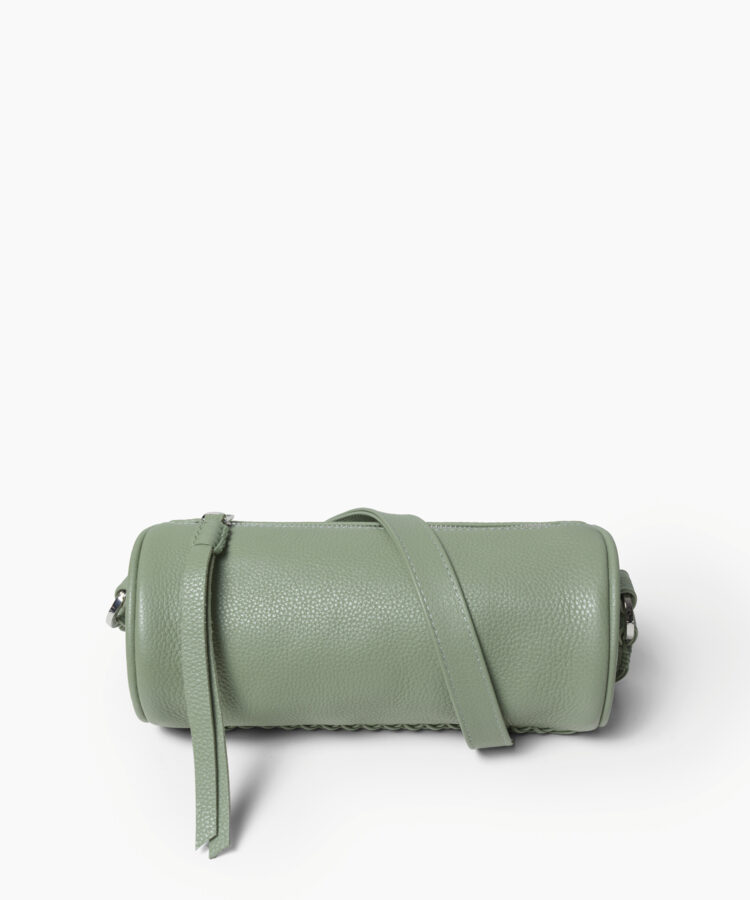 Mini Barrel Bag in Sage Grained Leather