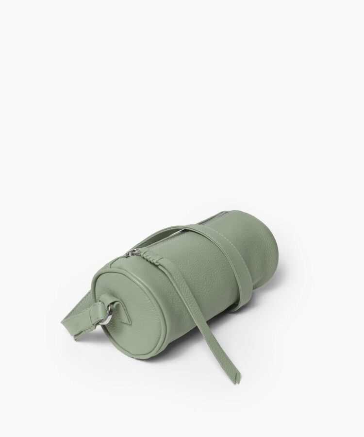 Mini Barrel Bag in Sage Grained Leather