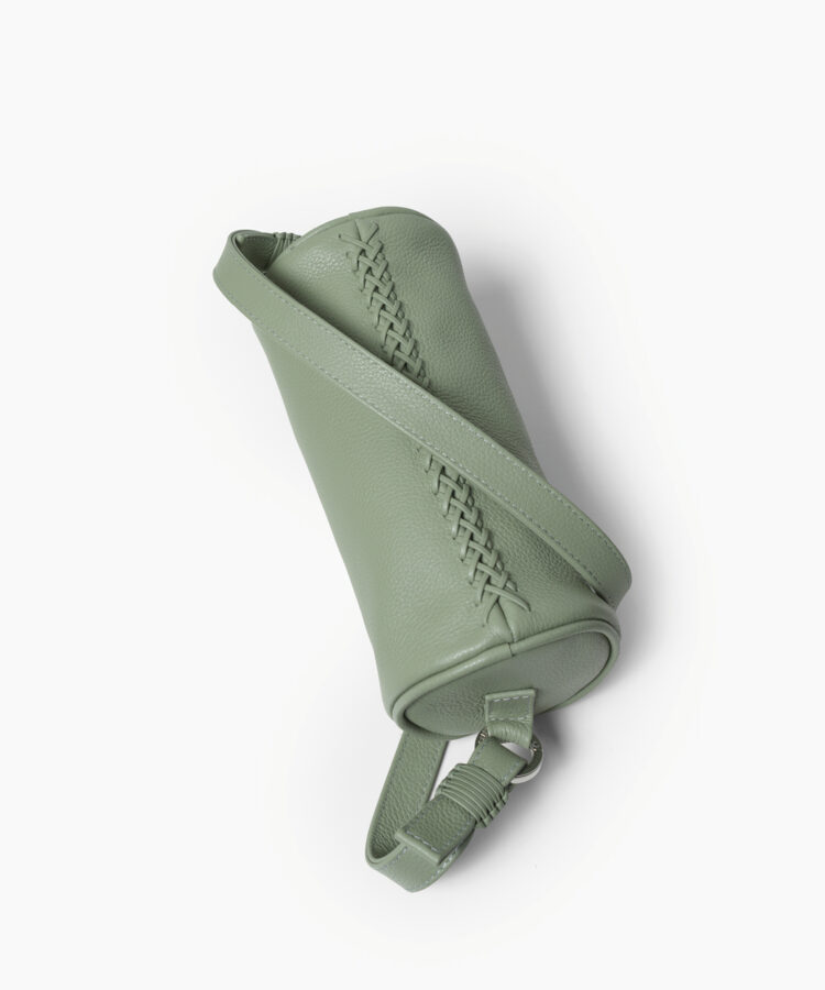 Mini Barrel Bag in Sage Grained Leather