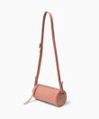 Mini Barrel Bag in Peach Grained Leather
