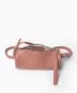 Mini Barrel Bag in Peach Grained Leather