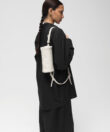 Mini Barrel Bag in Ivory Grained Leather