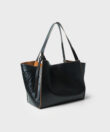 Rhea Tote in Black Smooth Leather