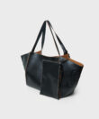 Rhea Tote in Black Smooth Leather