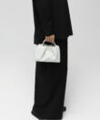 Venetia Clutch in White Smooth Leather