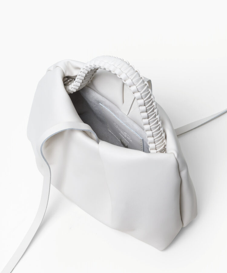 Venetia Clutch in White Smooth Leather