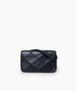 Short Flap Bag in Black Smooth Leather