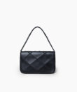 Short Flap Bag in Black Smooth Leather