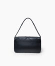 Short Flap Bag in Black Smooth Leather