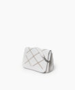 Short Flap Bag in White Smooth Leather