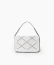 Short Flap Bag in White Smooth Leather