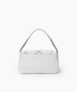 Short Flap Bag in White Smooth Leather