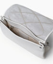 Short Flap Bag in White Smooth Leather
