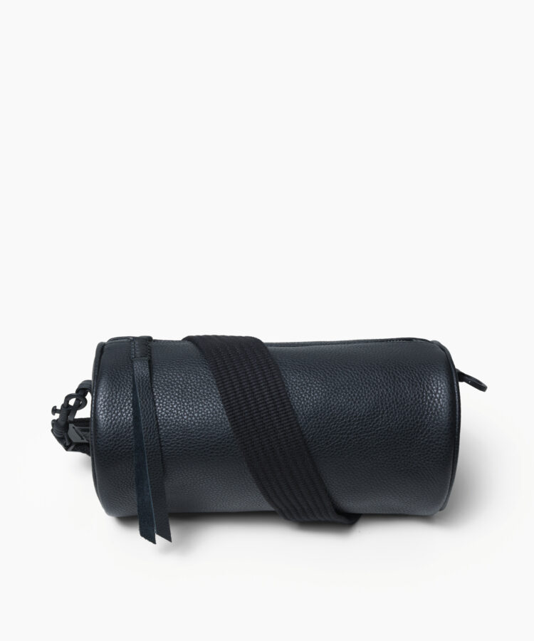 Barrel Bag in Black Grained Leather
