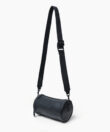 Barrel Bag in Black Grained Leather