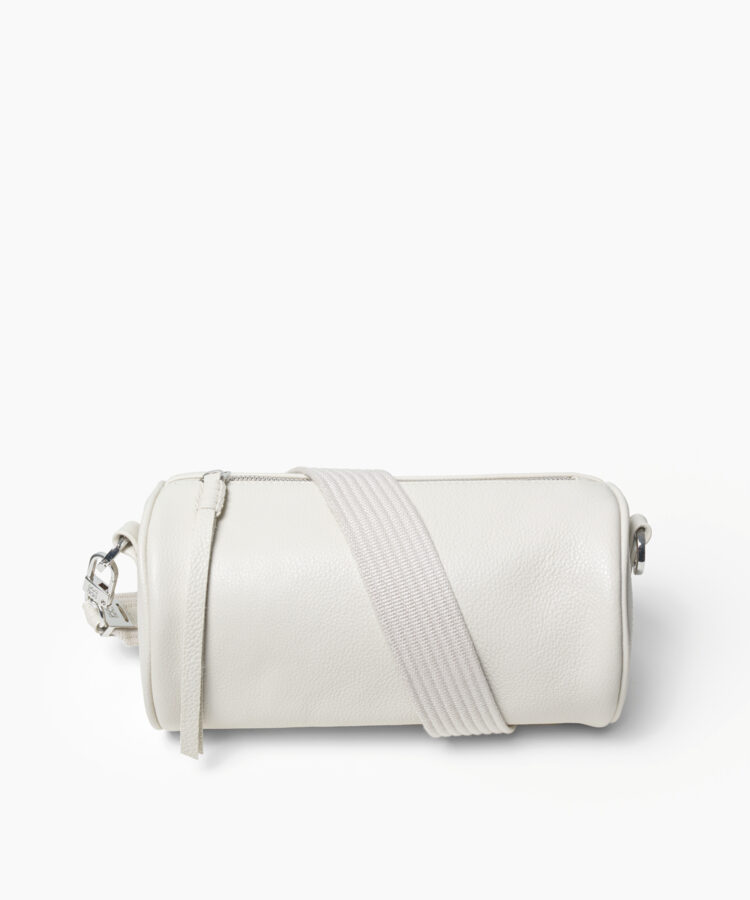 Barrel Bag in Ivory Grained Leather